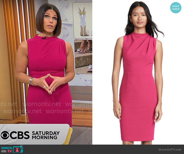 Black Halo Corrine Sheath worn by Dana Jacobson on CBS Mornings