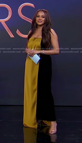 Blake Newby’s two tone strapless gown on Good Morning America