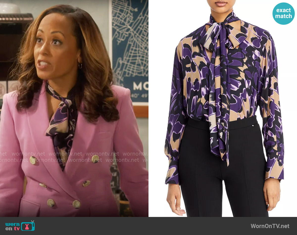BOSS Ilmaia Abstract Print Blouse worn by Ivy Reed (Essence Atkins) on Poppas House