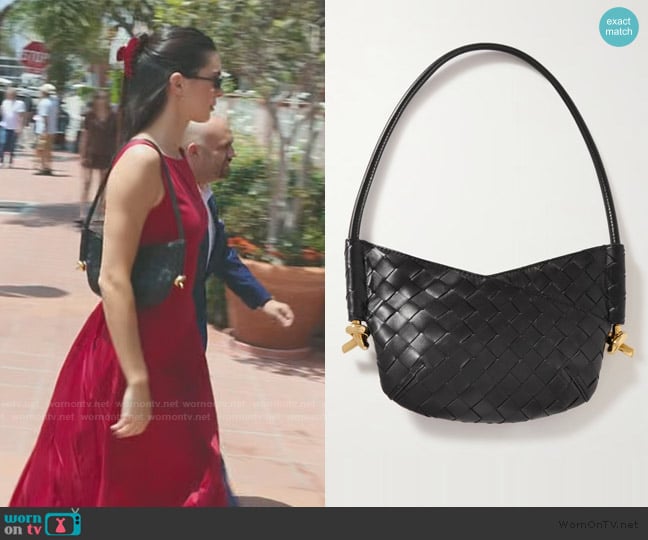 Bottega Veneta Solstice embellished intrecciato leather shoulder bag worn by Kendall Jenner (Kendall Jenner) on The Kardashians