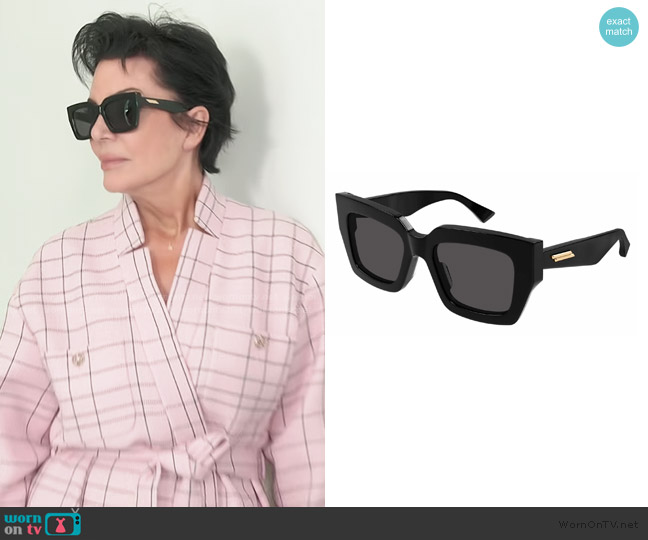 Bottega Veneta 52MM Rectangular Sunglasses worn by Kris Jenner (Kris Jenner) on The Kardashians