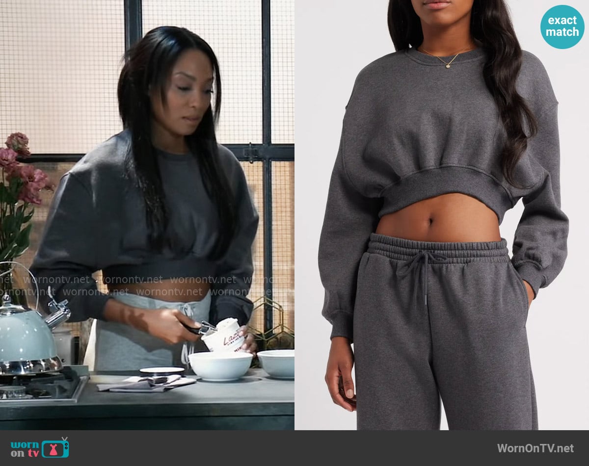 BP Crop Sweatshirt worn by Jordan Ashford (Tanisha Mariko Harper) on General Hospital