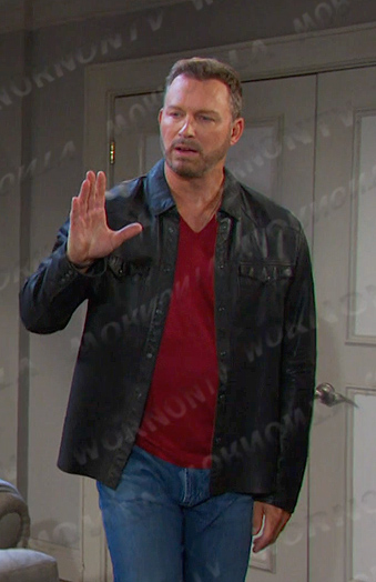 Brady’s black leather western shirt on Days of our Lives