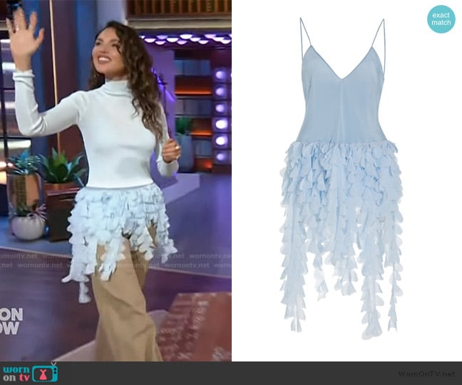 Brandon Maxwell Embroidered Hem Silk Camisole Top worn by Eiza Gonzalez on The Kelly Clarkson Show