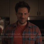 Brett’s red and blue plaid shirt on Grosse Pointe Garden Society