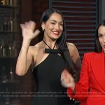 Brie Garcia’s black bow detail mini dress on Access Hollywood