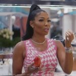 Brit’s pink geometric print mini dress on The Real Housewives of Atlanta