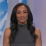 Brittany’s grey sleeveless mock neck dress on Good Morning America