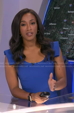 Brittany’s blue cap sleeve dress on Good Morning America