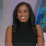 Brittany’s grey plaid wrap skirt on Good Morning America