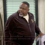 Calvin’s black velour Puma track suit on The Neighborhood