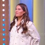 Caroline Chambers’ white floral embroidered shirt on Good Morning America
