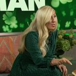 Caroline Johnston’s green printed maxi dress on The Kelly Clarkson Show