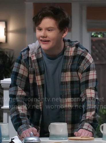 Carter’s plaid hooded shirt on Shifting Gears