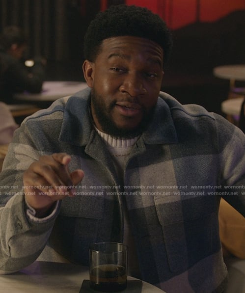 Cassius’s blue check jacket on All American