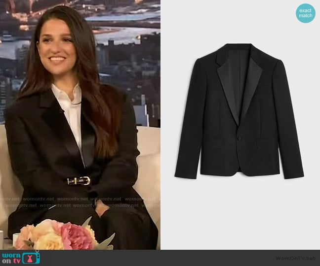 Celine Short Tux Jacket worn by Marisa Abela on The Drew Barrymore Show