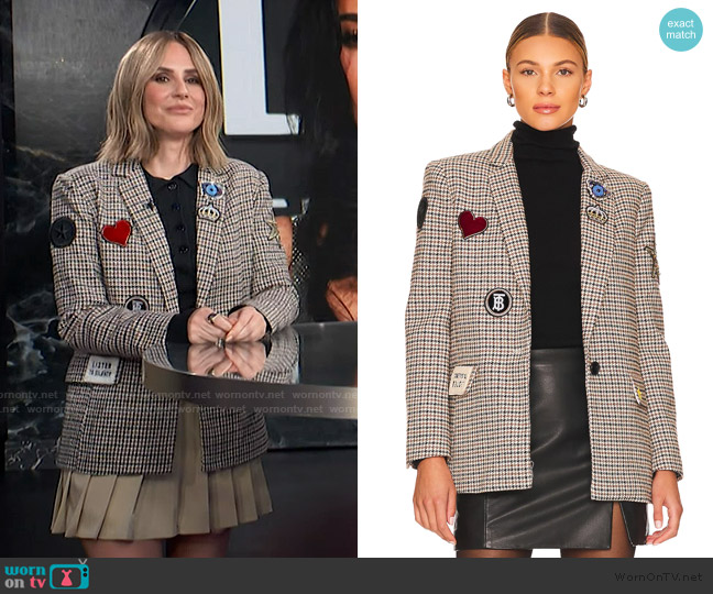 Central Park West Lucky Patches Blazer worn by Keltie Knight on E! News