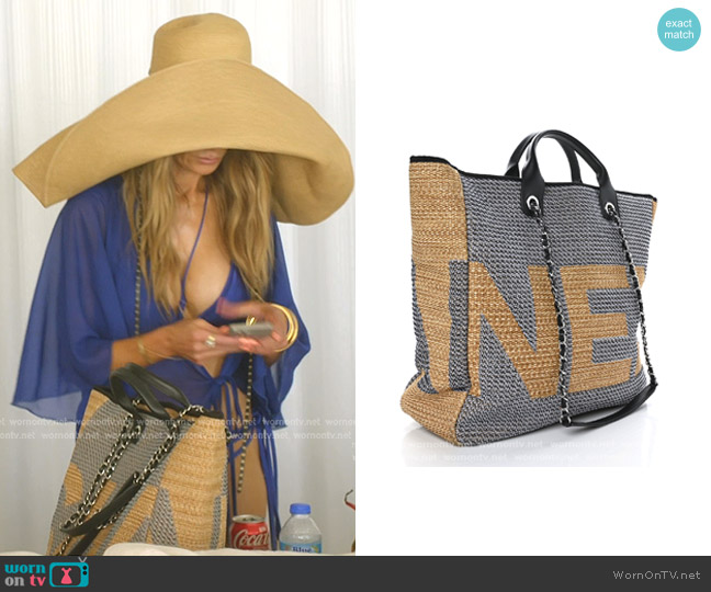 Chanel Mixed Fibers Large Shopping Bag worn by Dorit Kemsley on The Real Housewives of Beverly Hills