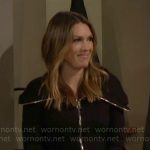 Chloe’s black zip-front knit dress on The Young and the Restless