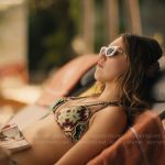 Chelsea’s kaleidoscope print bikini on The White Lotus