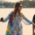 Chelsea’s sheer cover up dress and rainbow bag on The White Lotus