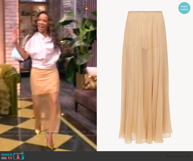 Chloe Fluid Long Skirt in Silk Mousseline worn by Sunny Hostin on The View