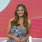 Chrissy Teigen’s houndstooth tweed top and skirt on Today