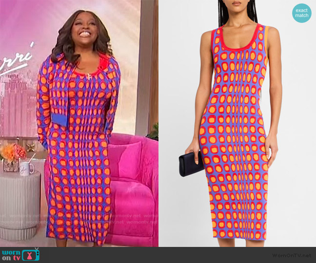 Christopher John Rogers Wiggle Dot Jacquard Midi Tank Dress worn by Sherri Shepherd on Sherri