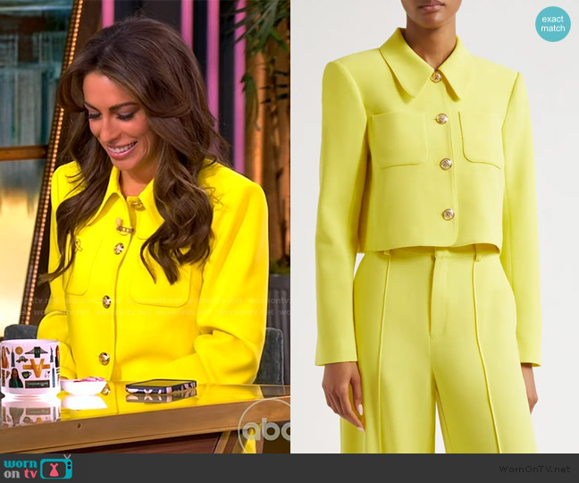 Cinq a Sept Amanda Crop Jacket worn by Alyssa Farah Griffin on The View