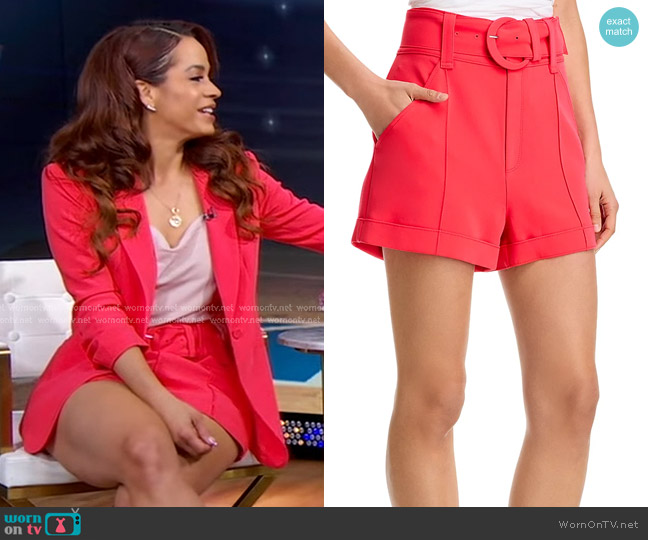 Cinq a Sept Aldi Belted Shorts worn by Elle Duncan on Good Morning America