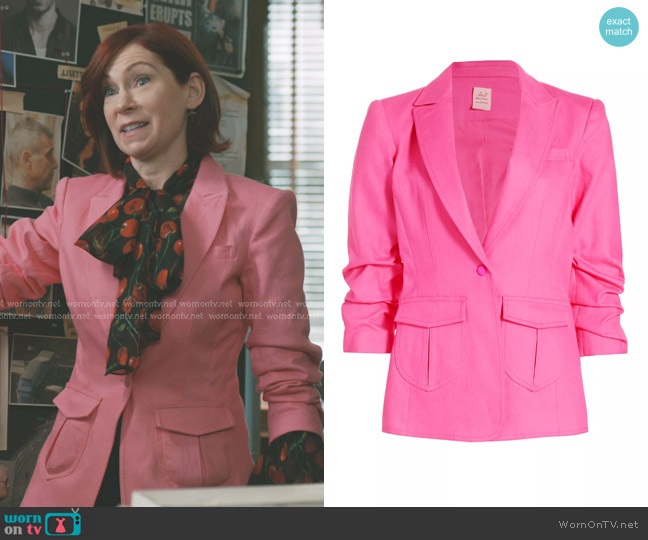 Cinq a Sept Louisa Peak Stretch Denim Blazer worn by Elsbeth Tascioni (Carrie Preston) on Elsbeth