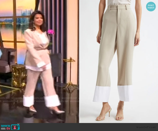 Cinq a Sept Mesa Wide Cuff Pants worn by Ana Navarro on The View