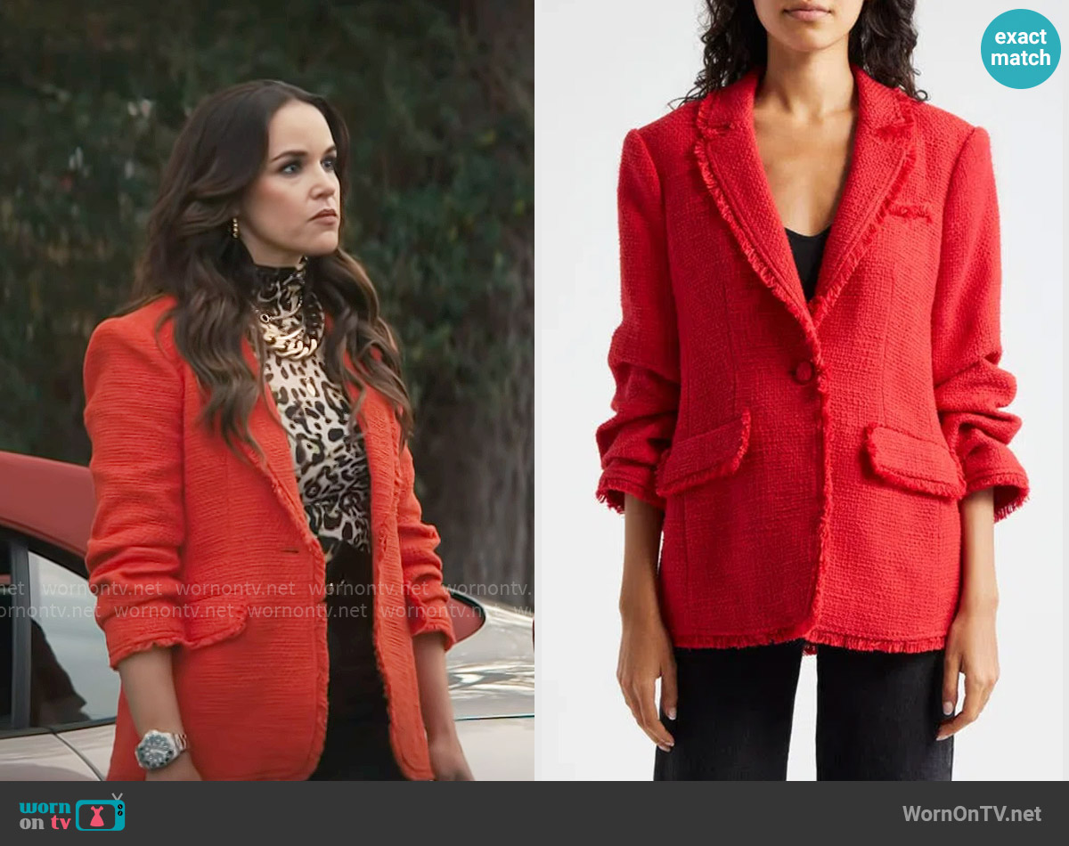 Cinq a Sept Khloe Bouclé Blazer worn by Birdie (Melissa Fumero) on Grosse Pointe Garden Society