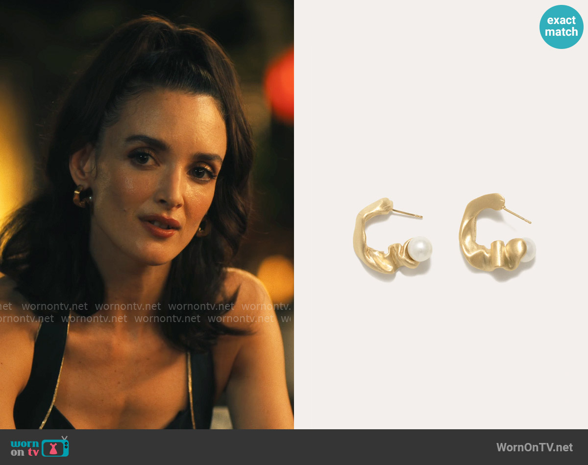 Completedworks Crumple II Earrings worn by Chloe (Charlotte Le Bon) on The White Lotus