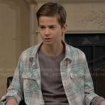Connor’s grey and green plaid shirt on The Young and the Restless