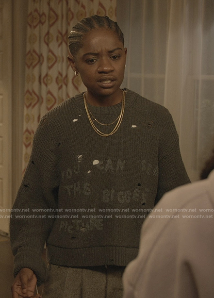 Coop’s gray distressed sweater on All American