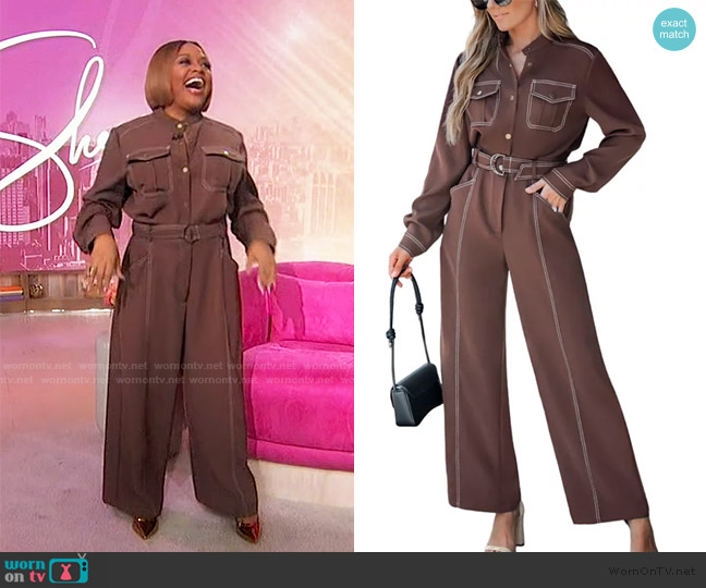 Cupshe Elegant Belted Utility Jumpsuit worn by Sherri Shepherd on Sherri