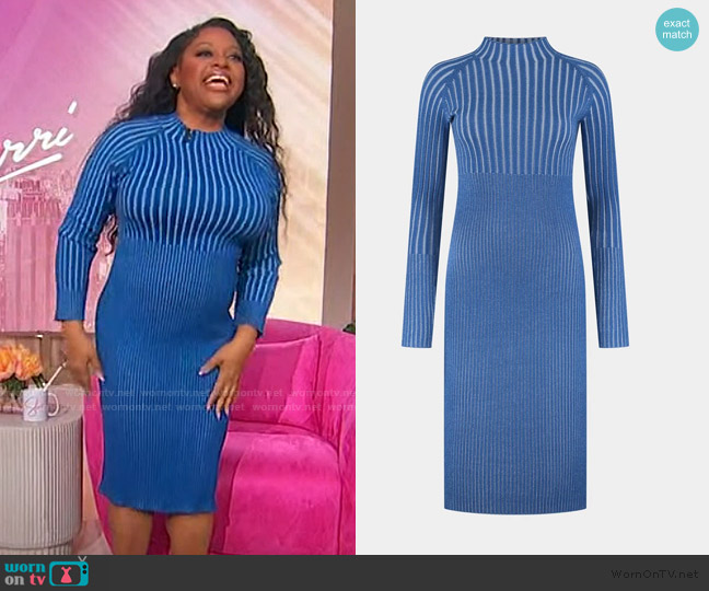 Daily Paper True Blue Dias Knit Sweater Dress worn by Sherri Shepherd on Sherri