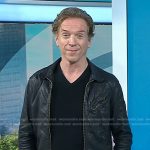 Damian Lewis’s black leather zip jacket on Today