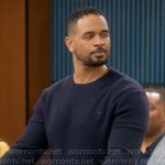 Junior’s navy blue sweater on Poppas House