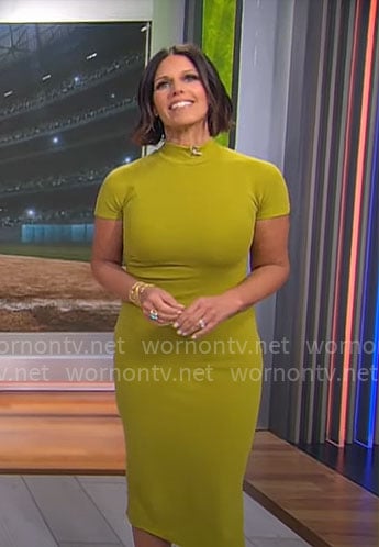 Dana Jacobson’s green body-con dress on CBS Mornings
