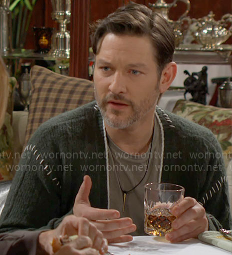 Daniel’s green cardigan on The Young and the Restless