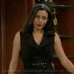 Daphne’s black sleeveless trench dress on The Bold and the Beautiful