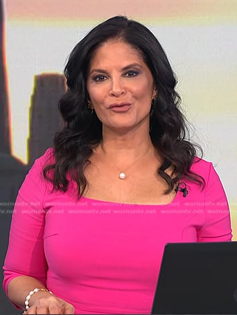 Darlene’s pink square neck dress on Today