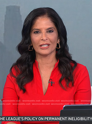 Darlene’s red v-neck sheath dress on Today