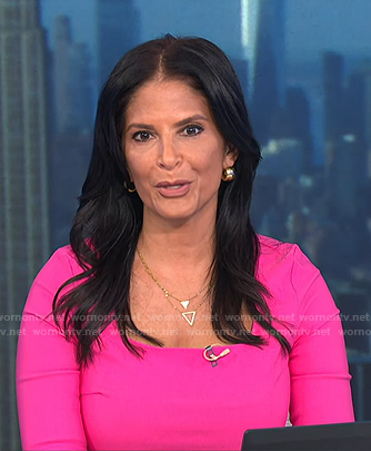 Darlene’s pink square neck dress on Today