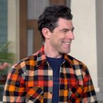 Dave’s orange checked shirt jacket on The Neighborhood