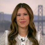 Deirdre’s beige short sleeve knit jacket on NBC News Daily