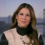 Deirdre’s beige buttoned vest on NBC News Daily