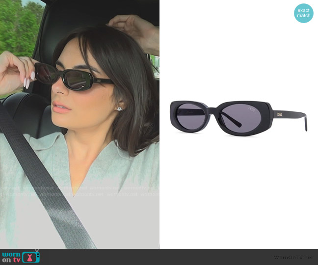 Dezi Booked 52mm Rectangular Sunglasses worn by Paige DeSorbo on Southern Charm